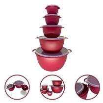 Conjunto Kit 5 Potes Organizadores Bowls Com Tampa Transparente