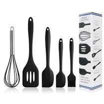 Conjunto Kit 5 Utensílios De Cozinha Em Silicone Talheres