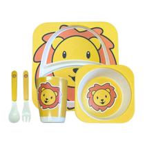 Conjunto Kit Alimentação Bebê Infantil Design Com Desenhos Bowl Copo Prato Divisória - Global Master
