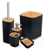 Conjunto Kit Banheiro Completo 5 Peças Luxo Premium Black Conjunto Kit Banheiro Completo 5 Peças Luxo Premium Black