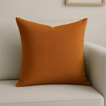 Conjunto kit Capa de Almofada Linho Premium Sofa Sala Quarto Decorativa Ziper Invisivel 45x45 Terracota