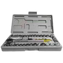 Conjunto Kit Chave Catraca Canhão 40 Peças Maleta Portátil