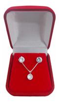 Conjunto Kit Colar Brincos Joia Feminina Presente Prata 925 Conjunto Kit Colar Brincos Joia Feminina Presente Prata 925