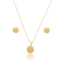 Conjunto Kit Colar e Brinco Banhado a Ouro 18k Feminino