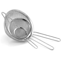 Conjunto Kit Com 3 Peneiras Coador Inox Utensílios Cozinha - CUISINART