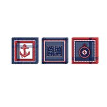 Conjunto Kit Com 3 Quadros Náuticos Decorativos Linha Náutica Marinheiro Mar 6 Conjunto Kit Com 3 Quadros Náuticos Decorativos Linha Náutica Marinheiro Mar 6
