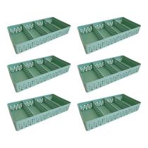 Conjunto Kit Com 6 Cestos Multiuso Organizador 3 Divisórias Design Vazado Moderno