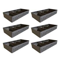 Conjunto Kit Com 6 Cestos Multiuso Organizador 3 Divisórias Design Vazado Moderno Conjunto Kit Com 6 Cestos Multiuso Organizador 3 Divisórias Design Vazado Moderno
