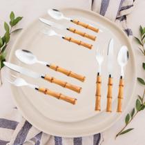Conjunto kit cozinha 12 talheres de bambú - Belakaza