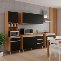 Conjunto Kit Cozinha Completa Balcão Pia sem Tampo Armário Aéreo Balcão Cooktop e Armário Paneleiro AJL Móveis Conjunto Kit Cozinha Completa Balcão Pia sem Tampo Armário Aéreo Balcão Cooktop e Armário Paneleiro AJL Móveis