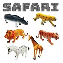 Conjunto kit de animais selvagens da fazenda de vinil grande infantil de brinquedo com onça e zebra - Ark toys