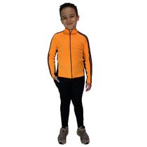 Conjunto Kit de Camiseta manga longa e calça com bolso Infantil para Ciclismo Ciclista Bike Mtb Pedalar Criança