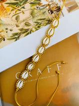 Conjunto Kit de colar e pulseira de Macramê feito a mão com Búzios verdadeiros tendência praia Verão