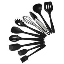 Conjunto Kit De Utensílios De Cozinha 10 Peças Silicone Inox - Neoimp