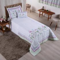 Conjunto Kit Edredom Feminino Girl Infantil Juvenil 4 Peças + Cortina Varão Simples Duplo 2m Estampa Digital