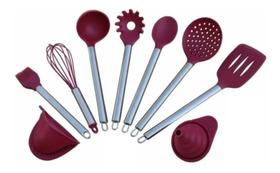 Conjunto Kit Jogo De 9 Peças De Silicone Inox Utensílios De Cozinha Conjunto Kit Jogo De 9 Peças De Silicone Inox Utensílios De Cozinha