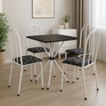 Conjunto Kit Jogo Mesa Trançada Cozinha 4 Cadeiras Sala Jantar Casa Apartamento Pequeno Compacto