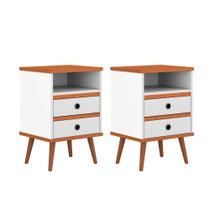 Conjunto Kit Mesa De Cabeceira Quarto Cama Alan Branco Conjunto Kit Mesa De Cabeceira Quarto Cama Alan Branco