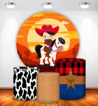 Conjunto Kit Painel Redondo + Trio Cilindro Cowboy Novo