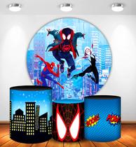 Conjunto Kit Painel Trio Cilindro Homem Aranha Tecido Fácil