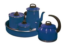 Conjunto Kit Para Café Com 5 Peças - Leiteira, Açucareira, Bule, Bandeja e Chaleira - Coloda