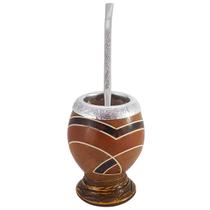 Conjunto Kit Para Chimarrão Cuia Porongo Bomba Inox Desenho