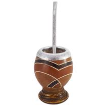 Conjunto Kit Para Chimarrão Cuia Porongo Bomba Inox Desenho