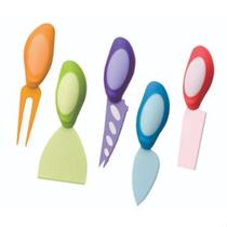 Conjunto Kit Para Cortar e Servir Queijo 5 Peças Cores