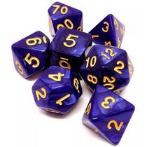 Conjunto Kit para RPG Dice 7 Dados Perolados Coloridos Central Acessórios