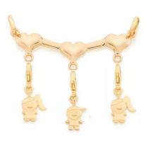 Conjunto kit pingente banhado ouro 3x 24k 18k e 22k feminino rommanel canga com 3 filhos meninos e meninas 541322 542384 542385 Conjunto kit pingente banhado ouro 3x 24k 18k e 22k feminino rommanel canga com 3 filhos meninos e meninas 541322 542384 542385