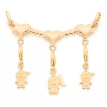 Conjunto kit pingente banhado ouro 3x 24k 18k e 22k feminino rommanel canga com 3 filhos meninos e meninas 541322 542384 542385 Conjunto kit pingente banhado ouro 3x 24k 18k e 22k feminino rommanel canga com 3 filhos meninos e meninas 541322 542384 542385