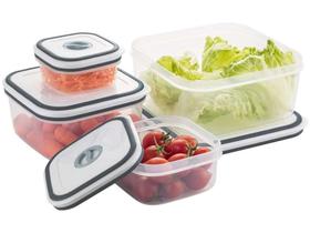 Conjunto Kit Potes Herméticos Plástico Branco e Cinza Retangular 4 Unidades Electrolux