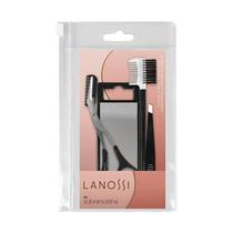 Conjunto Kit Sobrancelha Tesoura Pente Espelho Pinça - Lanossi
