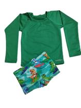 Conjunto KIT Sunga Boxer+blusa Proteção Uv-infantil Personagens