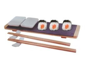 Conjunto Kit Sushi Com 2 Pares De Hashi + Tábua (8 Peças) Conjunto Kit Sushi Com 2 Pares De Hashi + Tábua (8 Peças)