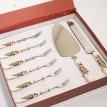 Conjunto Kit Talheres De Natal Para Bolo Sobremesa 8 Peças Conjunto Kit Talheres De Natal Para Bolo Sobremesa 8 Peças