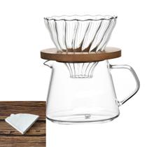 Conjunto Kit V60 Tipo Hario Café Maker Suporte Coador Vidro Conjunto Kit V60 Tipo Hario Café Maker Suporte Coador Vidro