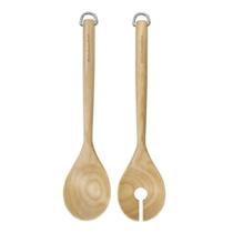 Conjunto kitchenaid 2 espatulas para salada em madeira de betula 30cm kqr713ohe