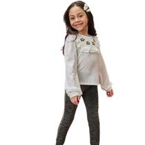 Conjunto Kukiê Bata E Calça Legging Canelado Verde Inverno