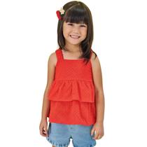 Conjunto Kukiê Bata Em Laise E Shorts Jeans Vermelho Verão Conjunto Kukiê Bata Em Laise E Shorts Jeans Vermelho Verão