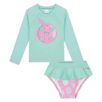 Conjunto Kukie Blusa + Calcinha Proteção UV50+ Azul Verão