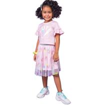Conjunto Kukiê Blusa Cute E Short Saia Tule