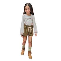 Conjunto Kukiê Blusa em Malha e Shorts Verde Escuro Inverno Conjunto Kukiê Blusa em Malha e Shorts Verde Escuro Inverno