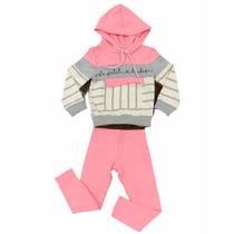 Conjunto Kukiê Blusão e Calça Rosa Le Petit Coleçao Inverno