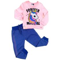 Conjunto Kukiê Blusão Unicórnio E Calça Jogger Inverno