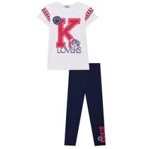 Conjunto Kukiê Branco K Lovers com Legging Conjunto Kukiê Branco K Lovers com Legging