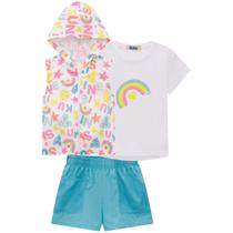 Conjunto Kukiê Com Colete Arco Íris Azul Summer