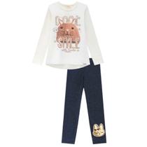 Conjunto Kukiê Infantil Menina Blusa E Legging Coelho Paetê Conjunto Kukiê Infantil Menina Blusa E Legging Coelho Paetê