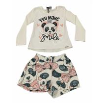 Conjunto Kukiê Panda Com Presilhas Coleção Inverno