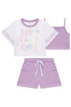 Conjunto Kukiê Verão Trio Blusa Em Tela Top E Shorts 76057 Conjunto Kukiê Verão Trio Blusa Em Tela Top E Shorts 76057